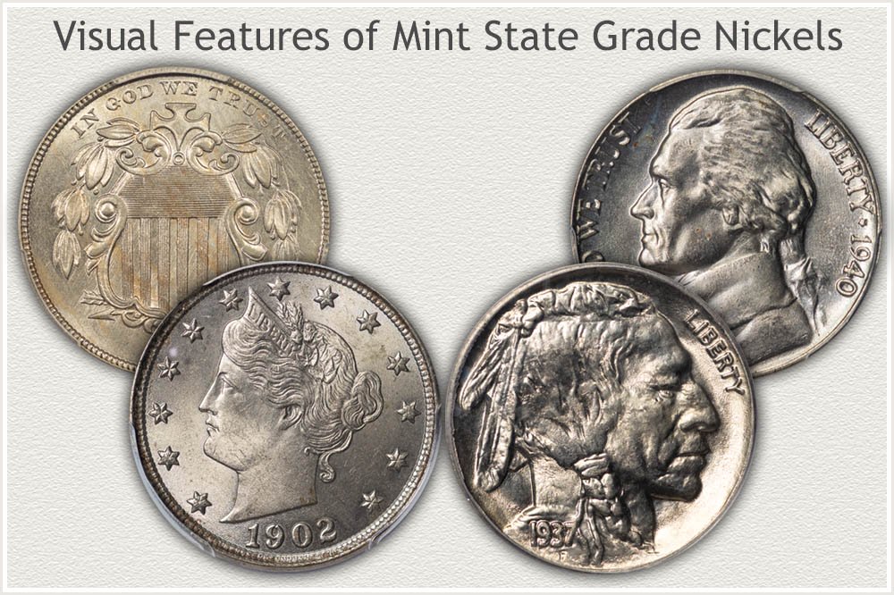 Four Nickel Series in Mint State Grade