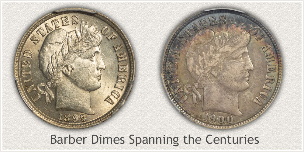 Nineteenth and Twentieth Century Barber Dimes