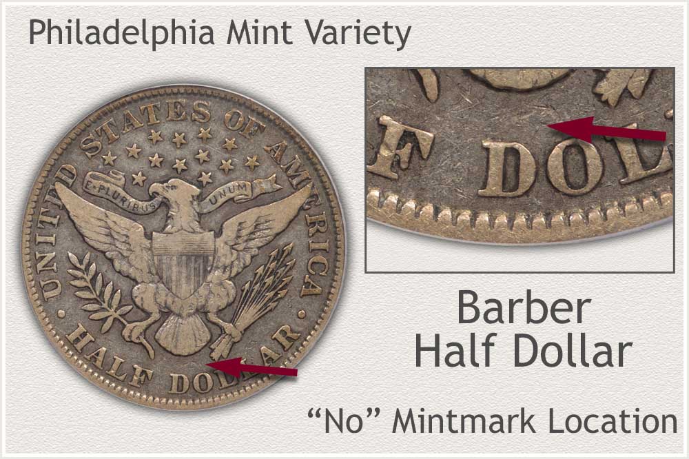 No Mint Mark Barber Half Dollar