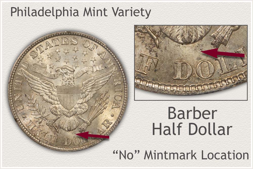 No Mintmark Barber Half Dollar