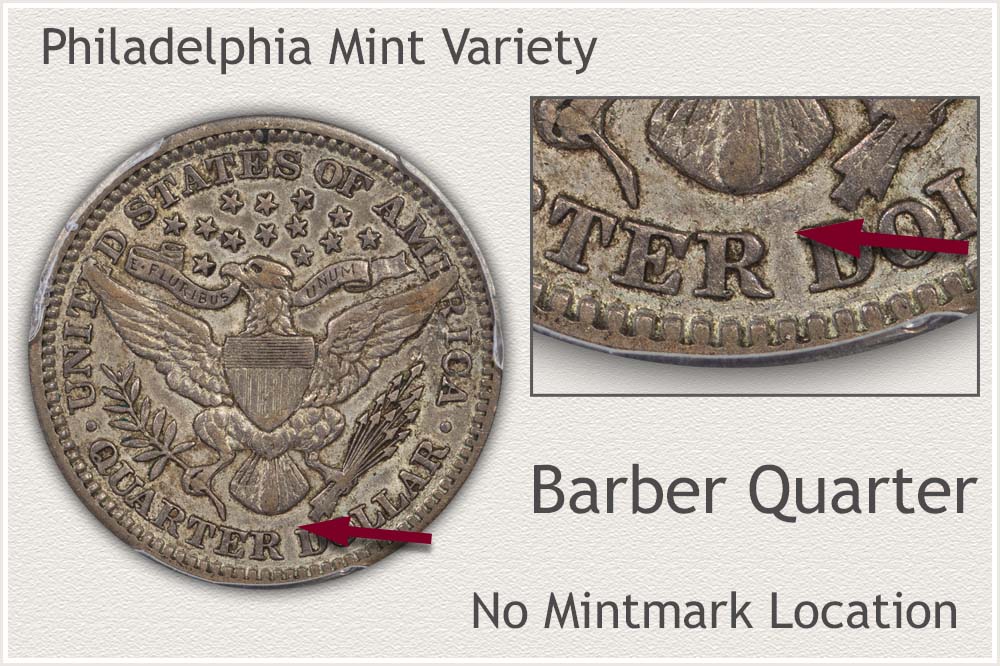 No Mintmark Barber Quarter