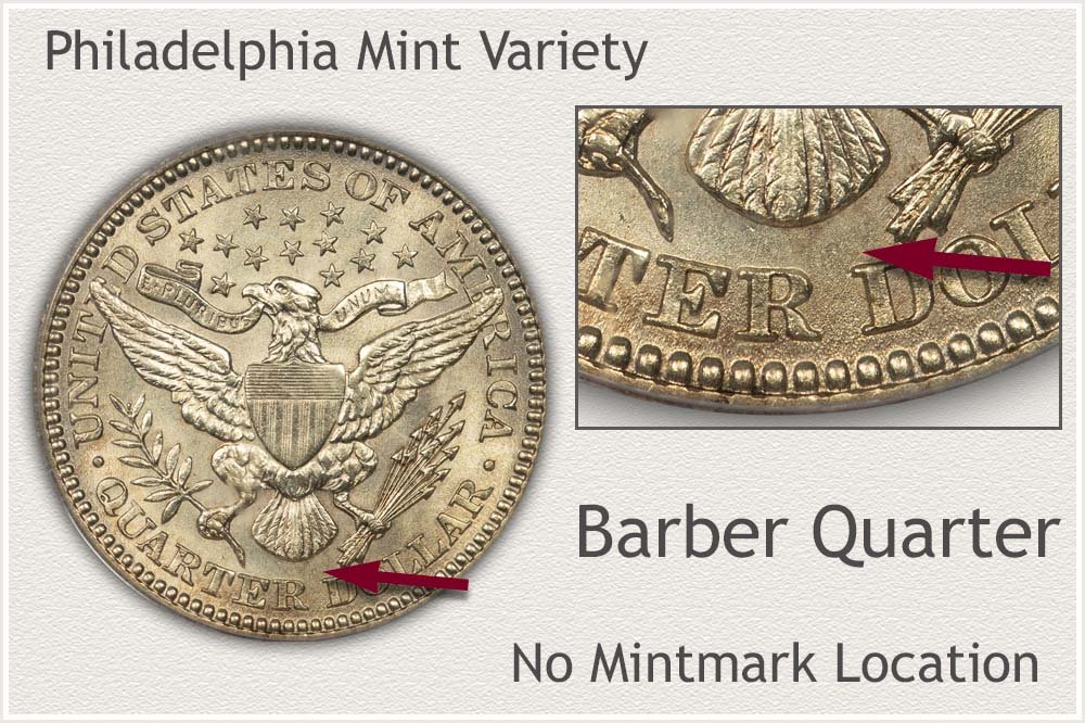No Mintmark Barber Quarter
