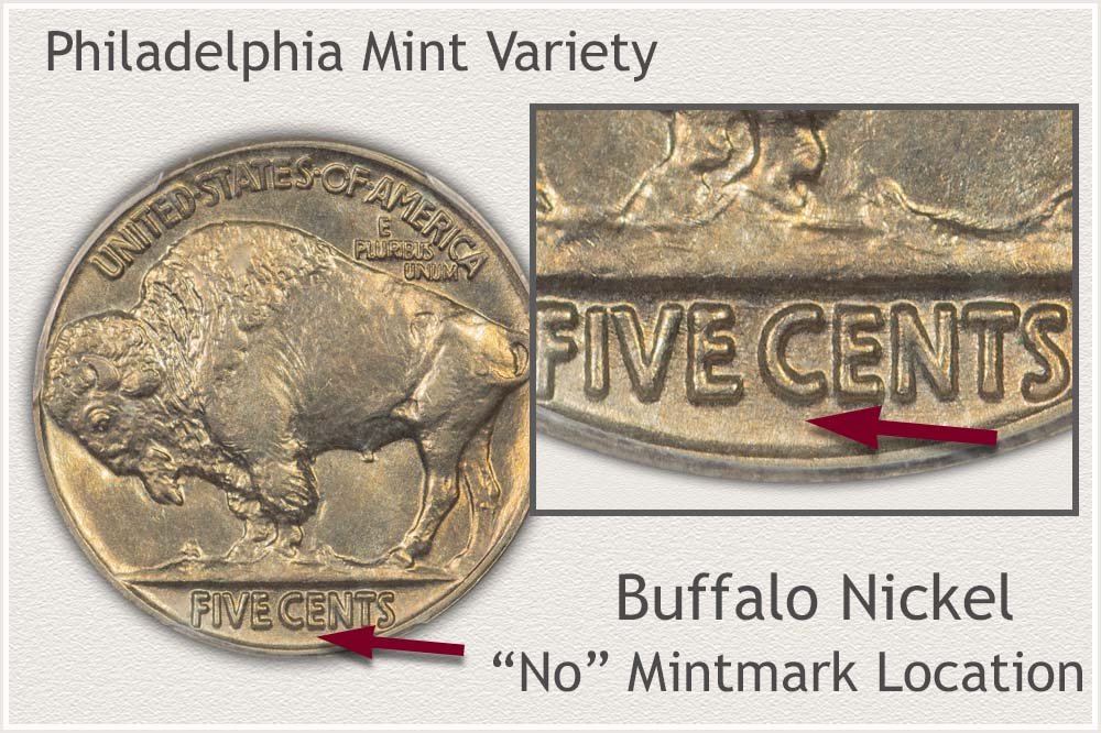 No Mintmark Location on Reverse of a Buffalo Nickel