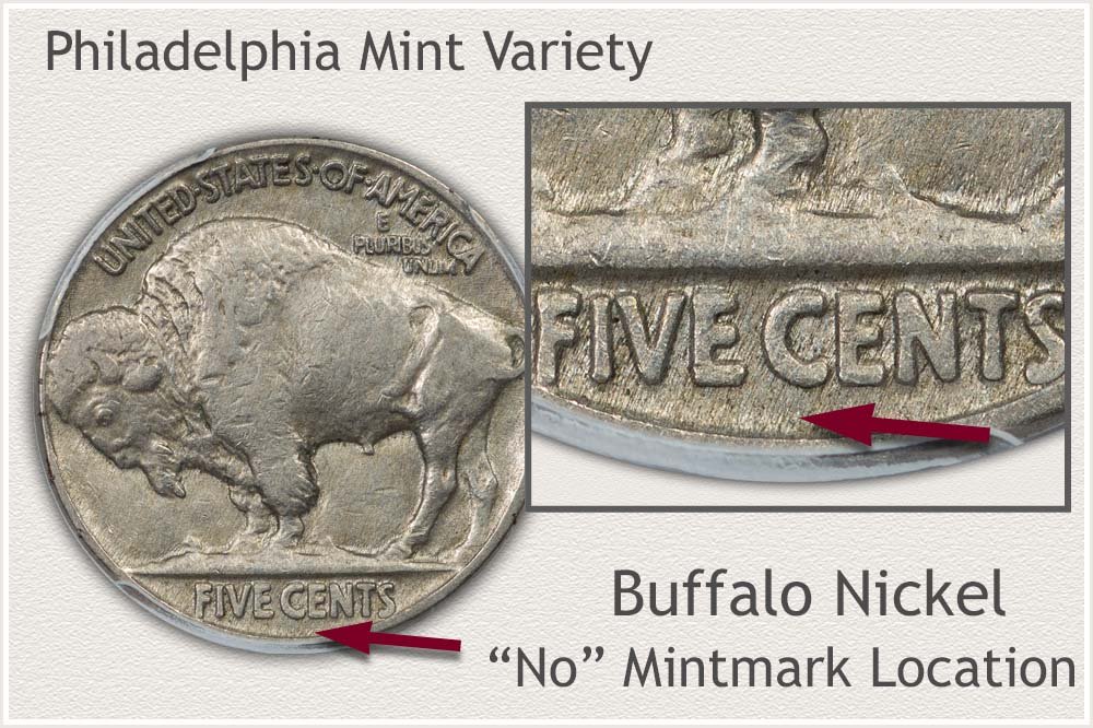 Location on the Reverse to Determine the No Mintmark Buffalo Nickel
