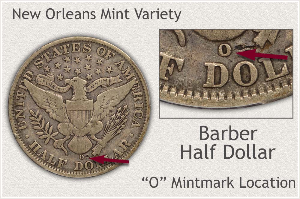 O Mintmark Barber Half Dollar