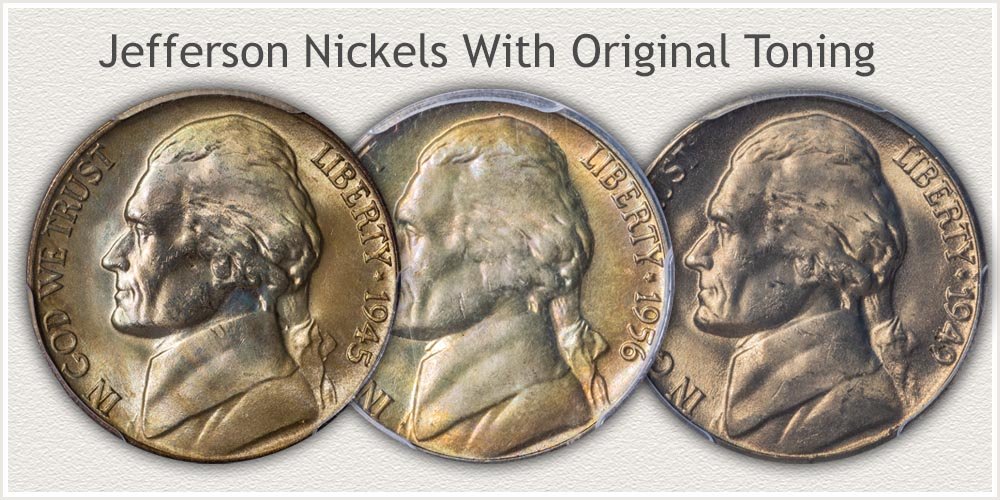 Examples of Original Surface Jefferson Nickels 