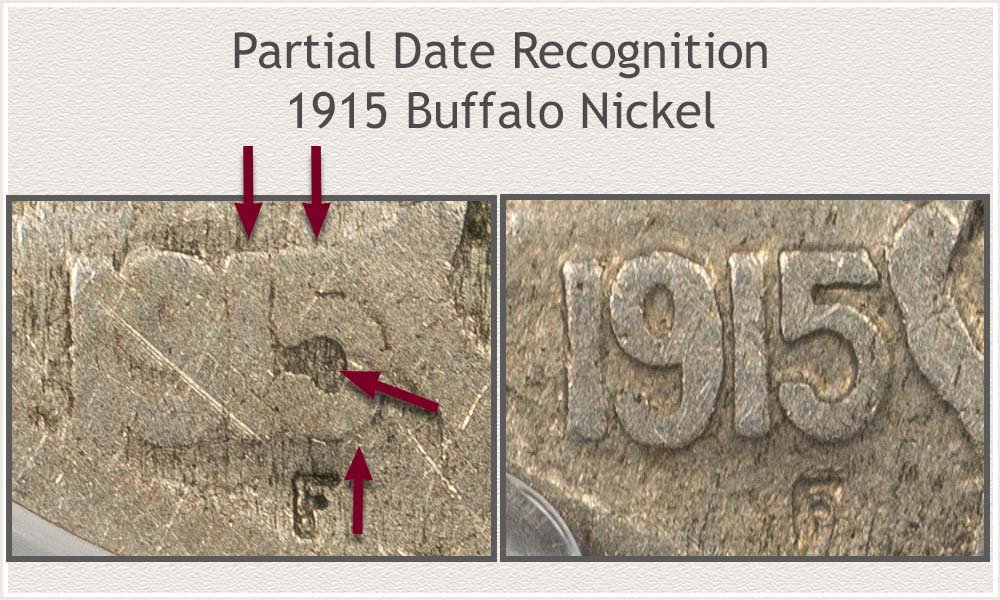 Features of a Partial Date 1915 Buffalo Nickel