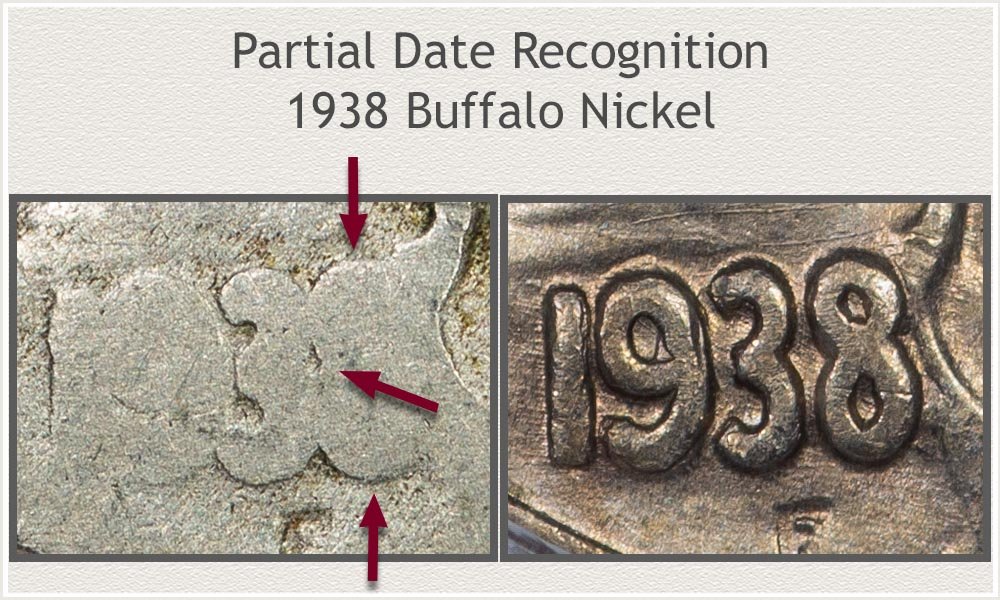 Close Up Partial and Full Date Buffalo Nickel