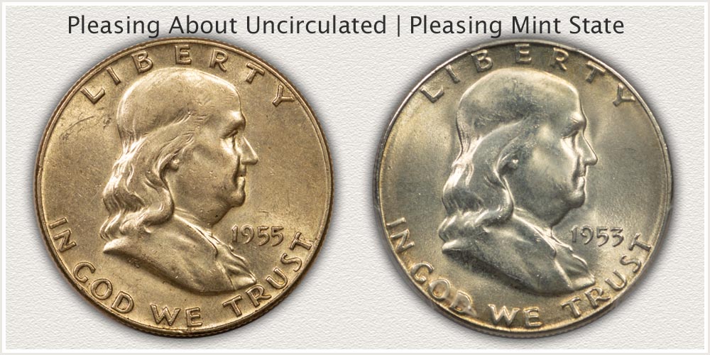 Pleasing AU and Mint State Franklin Half Dollars
