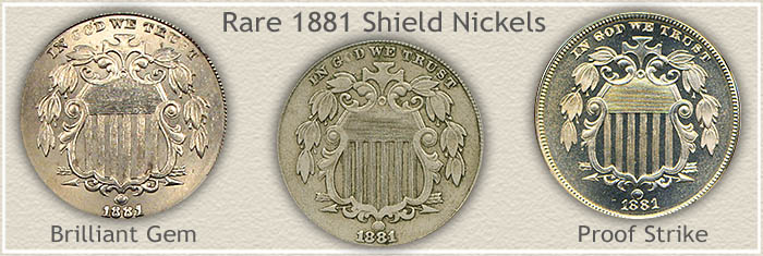 Rare 1881 Shield Nickels