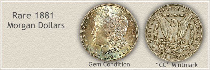 Rare 1881 Morgan Silver Dollars