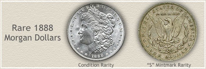 Rare 1888 Morgan Silver Dollars