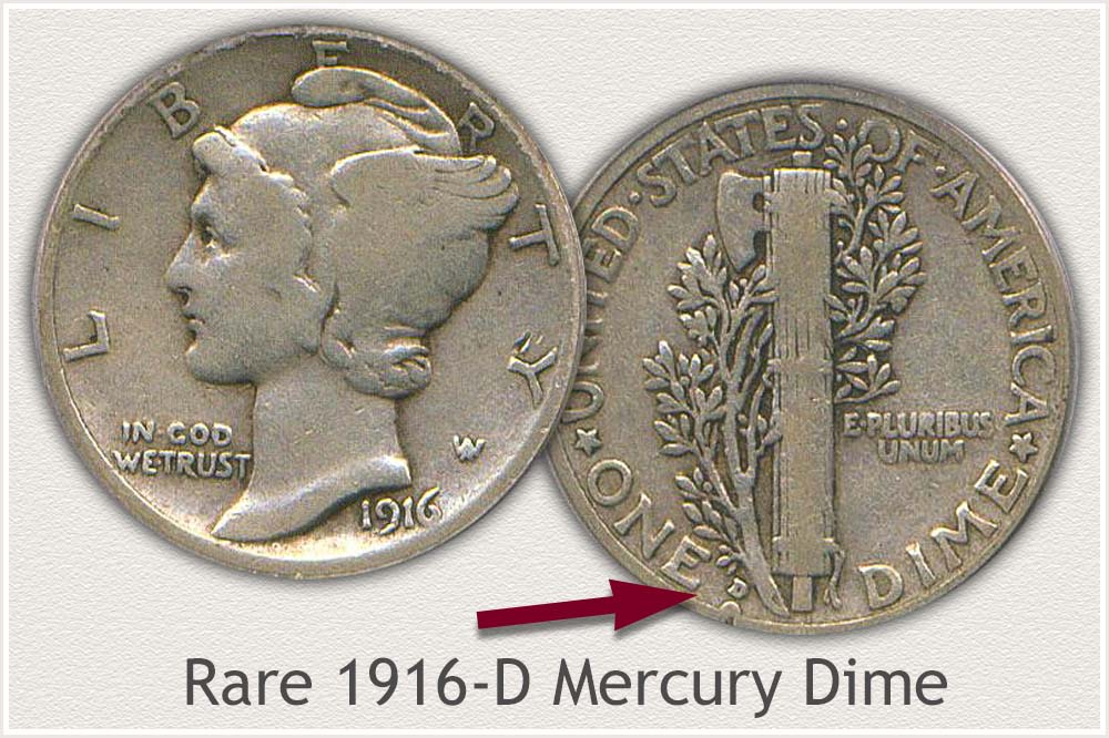 1916-D Mercury Dime