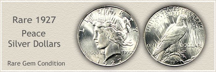 Rare 1927 Peace Silver Dollar