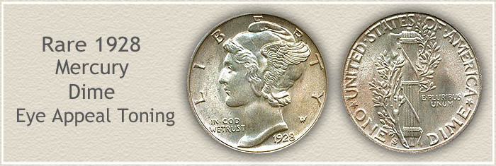 Rare 1928 Mercury Dime