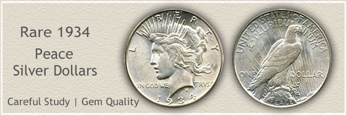 Rare 1934 Peace Silver Dollar