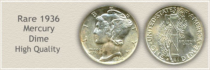 Rare 1936 Mercury Dime