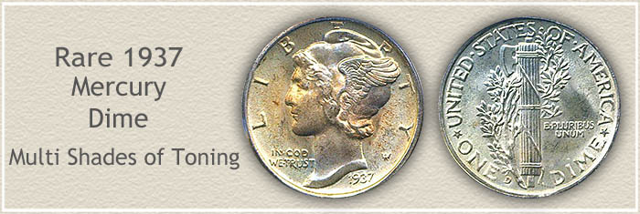 Rare 1937 Mercury Dime