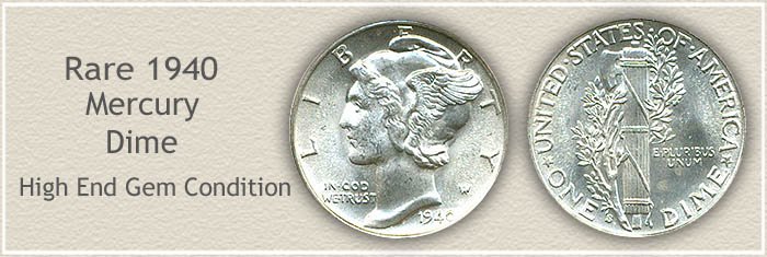 Rare 1940 Mercury Dime