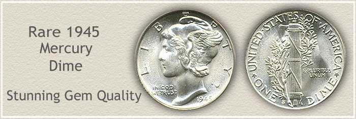 Rare 1945 Mercury Dime