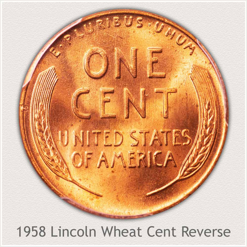 1958 Lincoln Wheat Cent Reverse Design