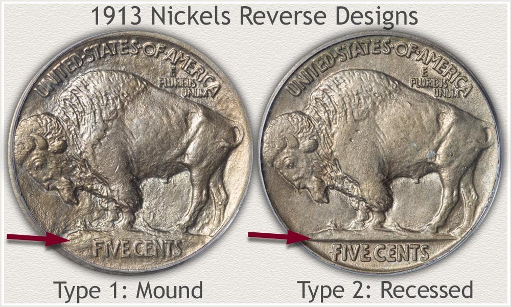 The Two Reverse Design Types of 1913 Buffalo Nickel