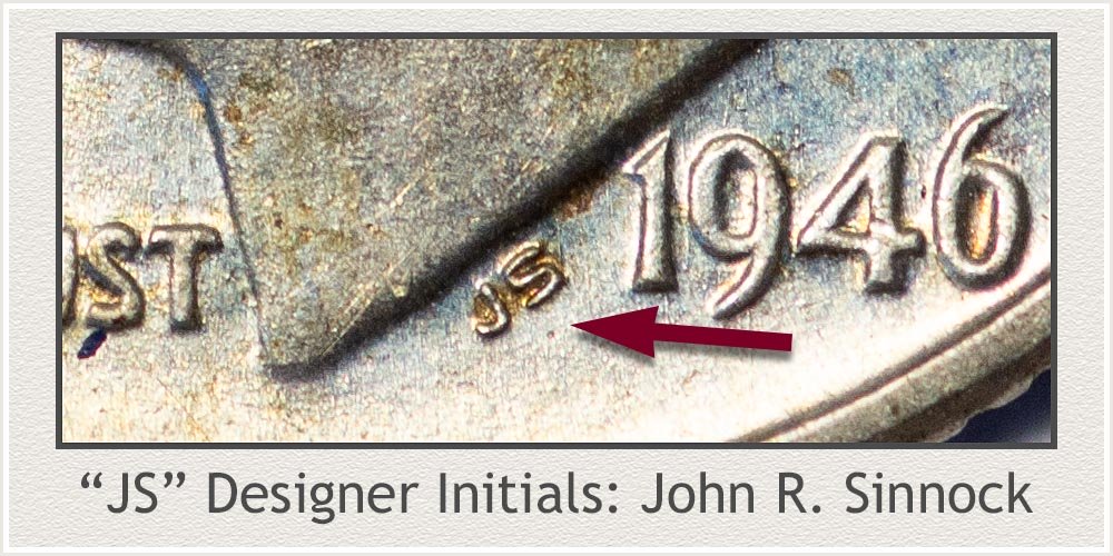 Designer's Initials Roosevelt Dime