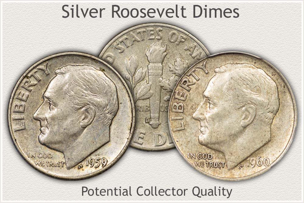 High Condition Circulated Silver Roosevelt Dimes