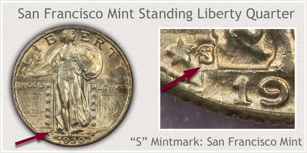 San Francisco Mint Standing Liberty Quarter