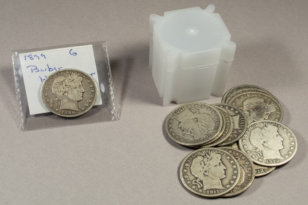 Saflip and Tubes Storing Barber Half Dollars