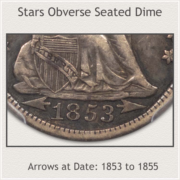 Arrows at Date Sub-Variety 1853 to  1855