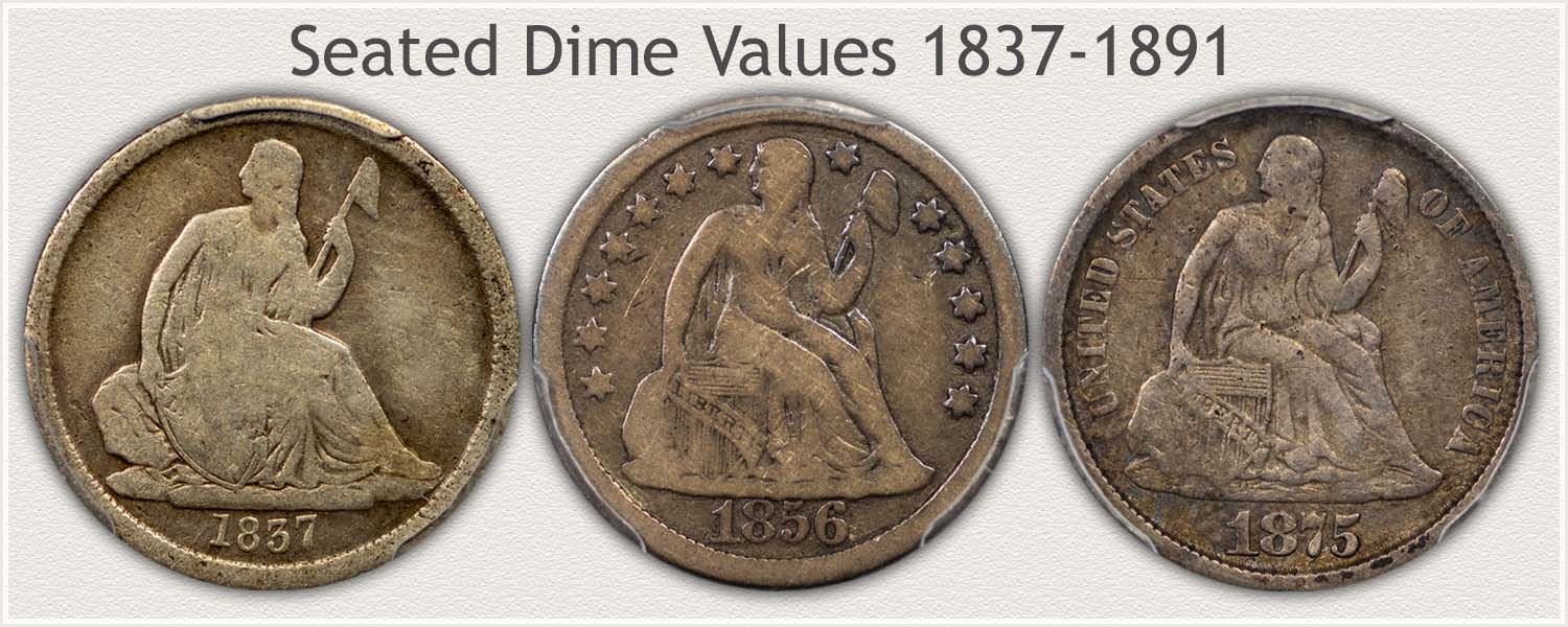 Three Seated Dime Varieties