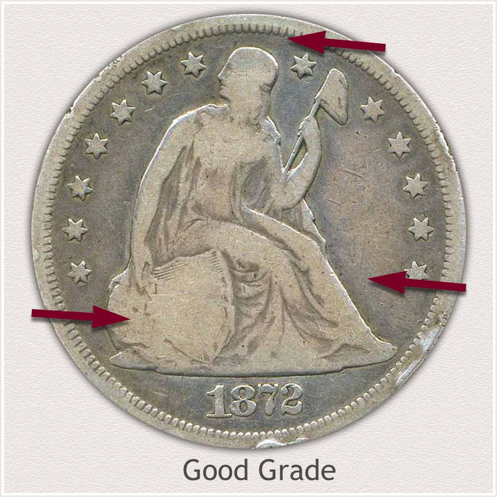 Obverse View: Good Grade Seated Liberty Dollar