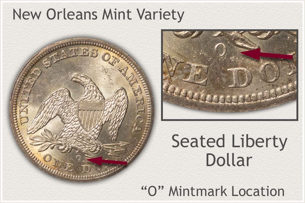 New Orleans Mint Seated Liberty Silver Dollar