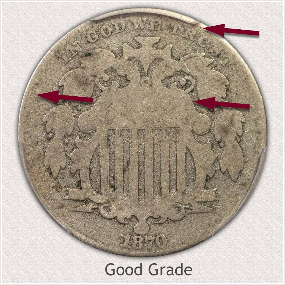 Obverse View: Good Grade Shield Nickel