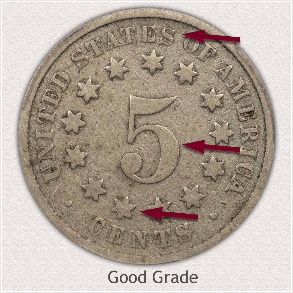 Reverse View: Good Grade Shield Nickel