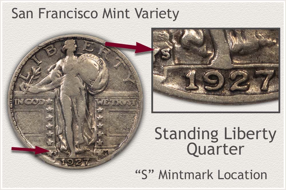 San Francisco Mint Standing Liberty Quarter