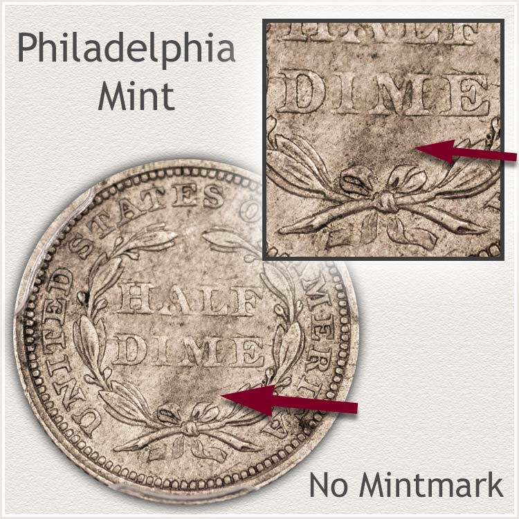 Philadelphia Mint Stars Obverse Half Dime