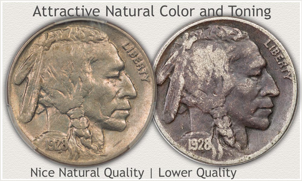 Comparing Surface Quality of 1928 Buffalo Nickels