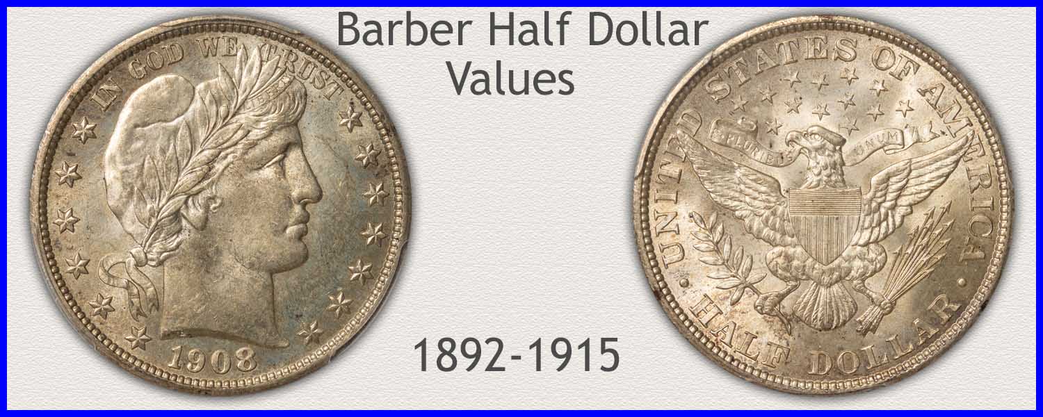 Picture of Barber Half Dollar Minted 1892 to 1915