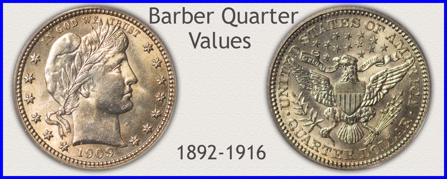 Picture of Barber Quarter Minted 1892 to 1916