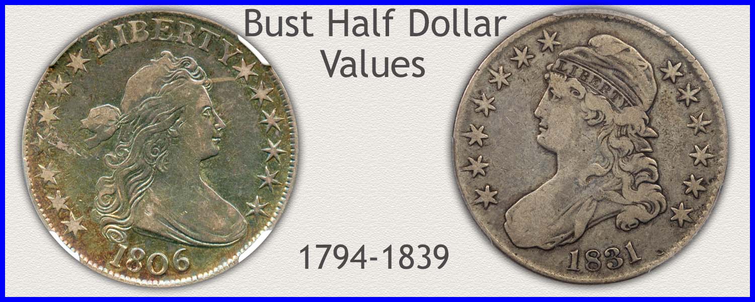 Picture of Bust Half Dollars Minted 1794 to 1839