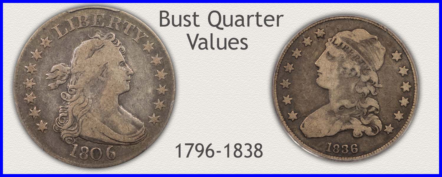 Picture of Bust Quarters Minted 1796 to 1838