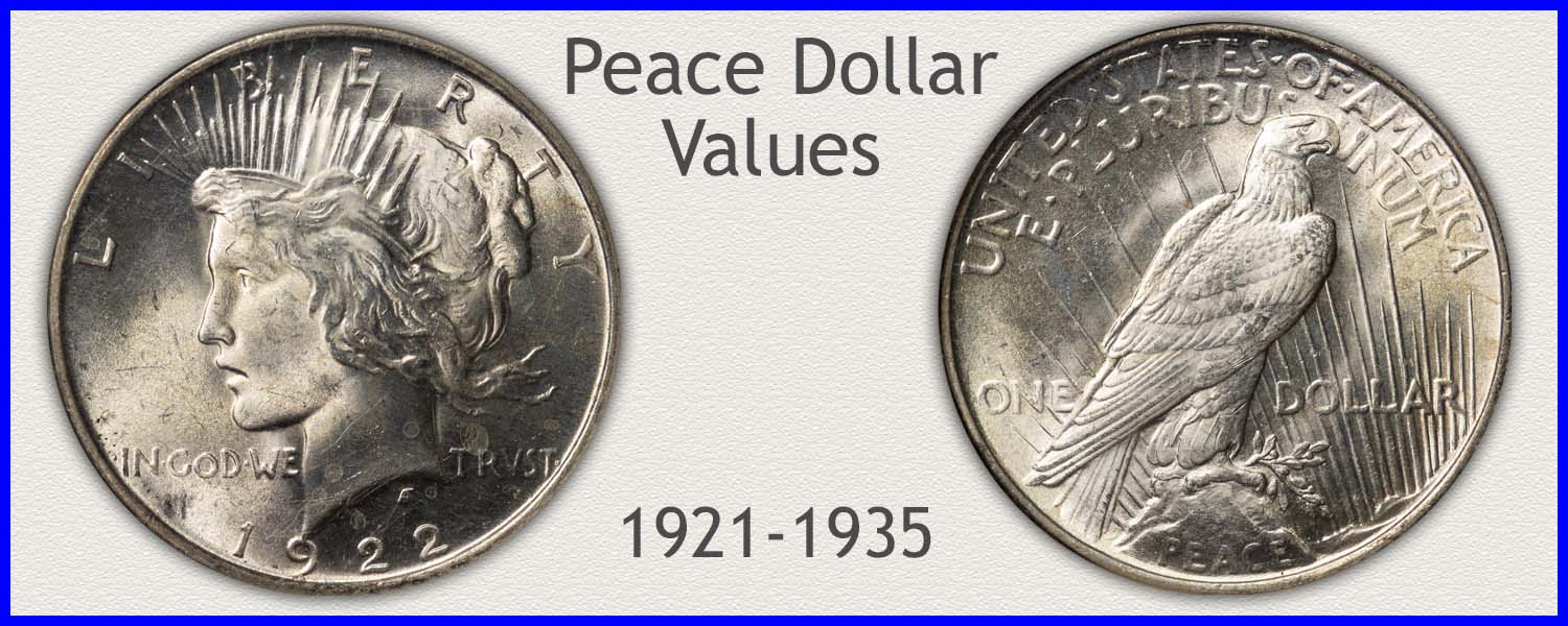 Picture of a Peace Dollar Minted 1921 to 1935