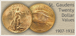 Picture of a Saint Gaudens Gold Coin Minted 1907 to 1932