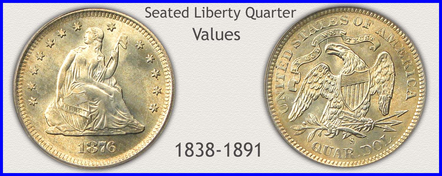 Picture of Seated Liberty Quarter Minted 1838 to 1891