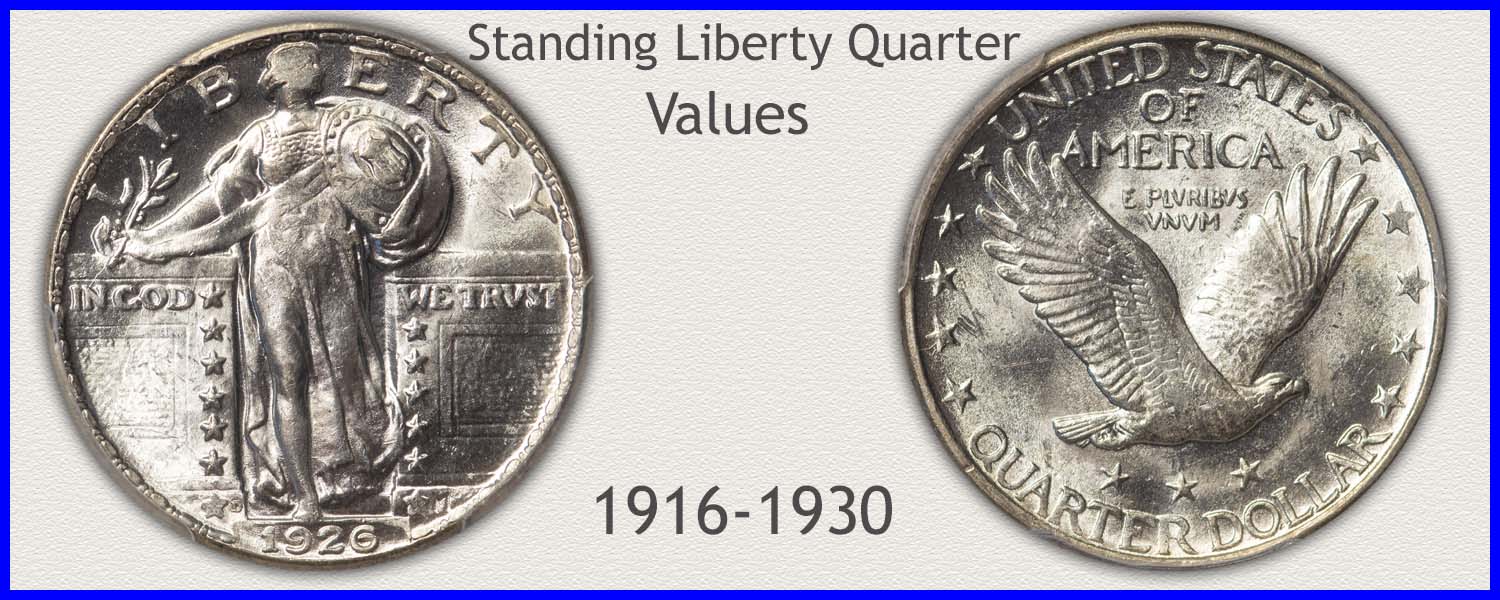 Picture of a Standing Liberty Quarter Minted 1916 to 1930