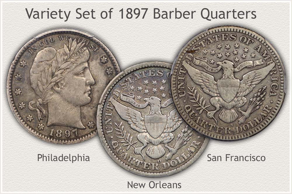 Mint Issues of 1897 Barber Quarters