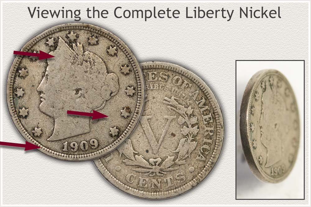View of Obverse Reverse and Edge of Liberty Nickel