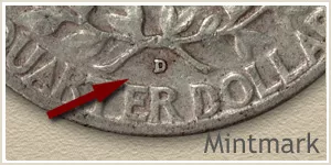 1960 Quarter -D- Mintmark